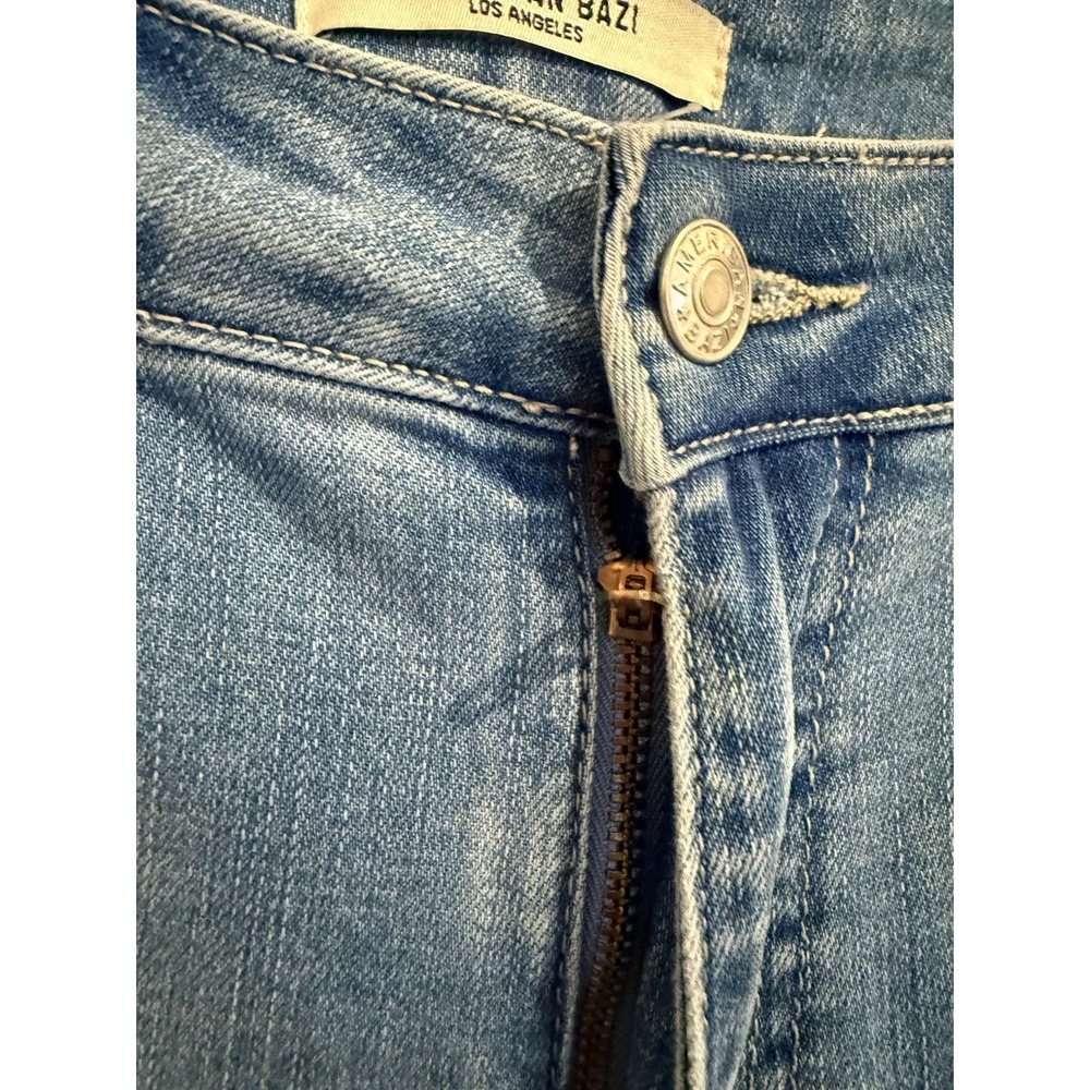 American Bazi Womens Jeans Size 7 Blue Denim Distressed Raw Hem High Rise Rips - Picture 3 of 8